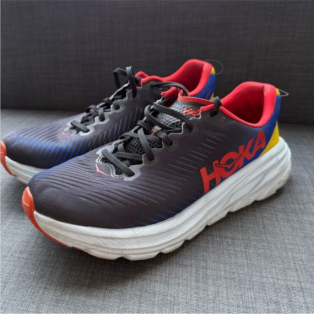 Hoka 10.5D Red and Black Athletic Shoes